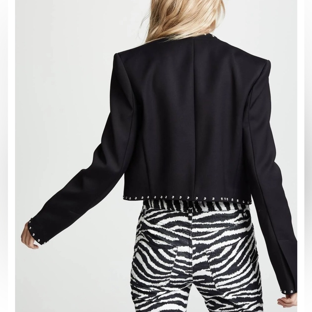 Helmut Lang Womens Studded Blazer Jacket, Black, 12 - Picture 4 of 13